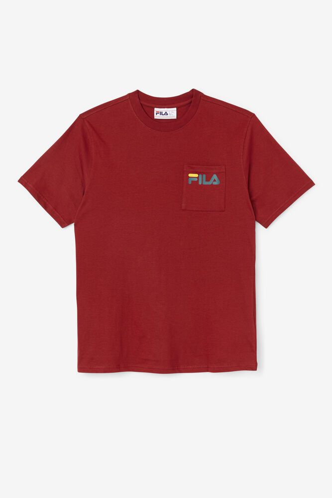 Fila T Skjorte Herre Rød Curtis Pocket 647309-ZPY